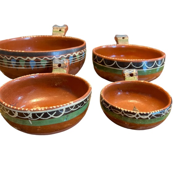 Vintage Mexican Terracotta Serving Bowls Cookware, Set of 4 - Picture 9 of 14